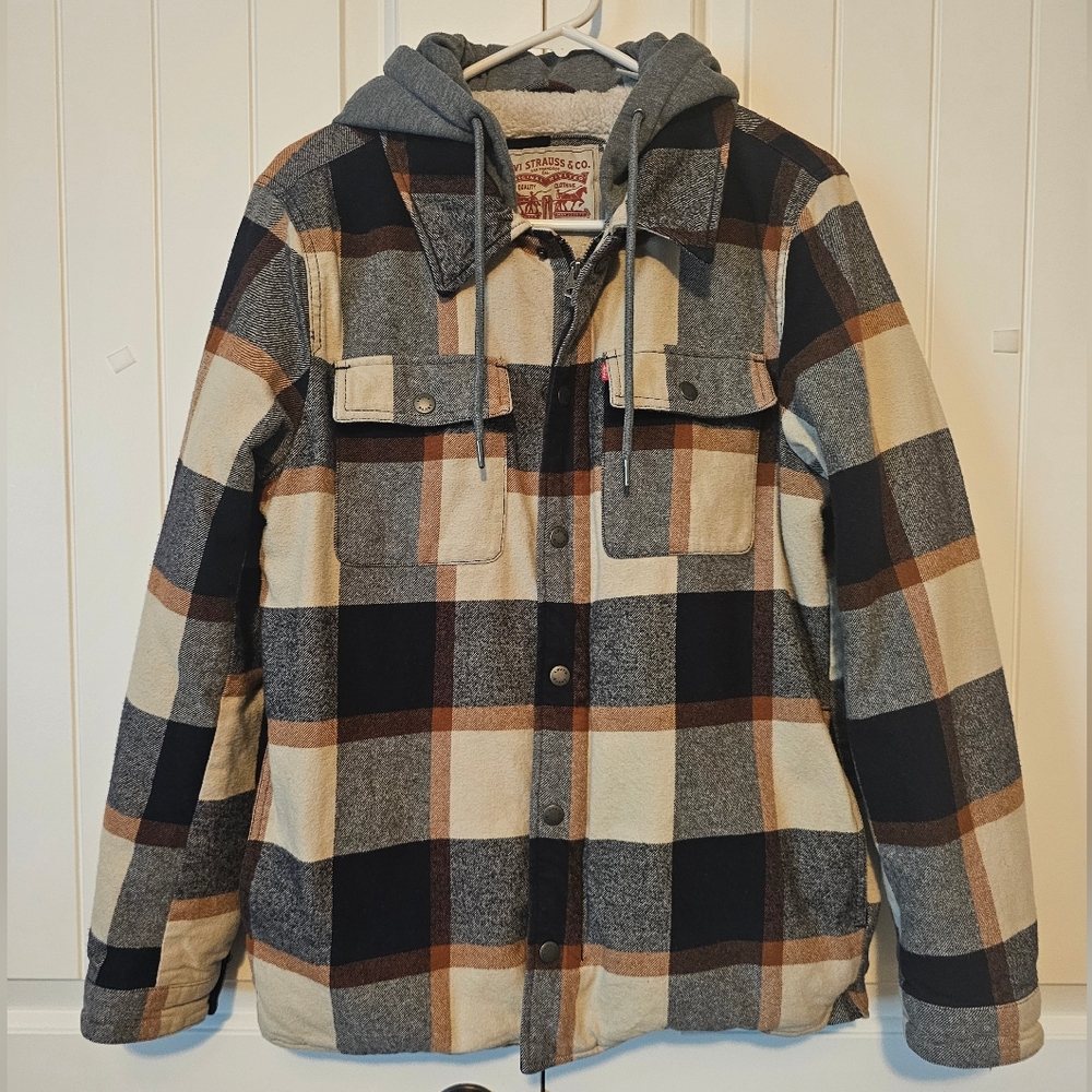 Levi Strauss Plaid Hooded Jacket (Used)